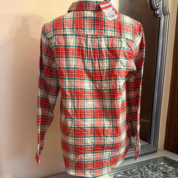 Cat & Jack XL Boys 16 Red and Green Plaid Button Down Shirt - Picture 4 of 10